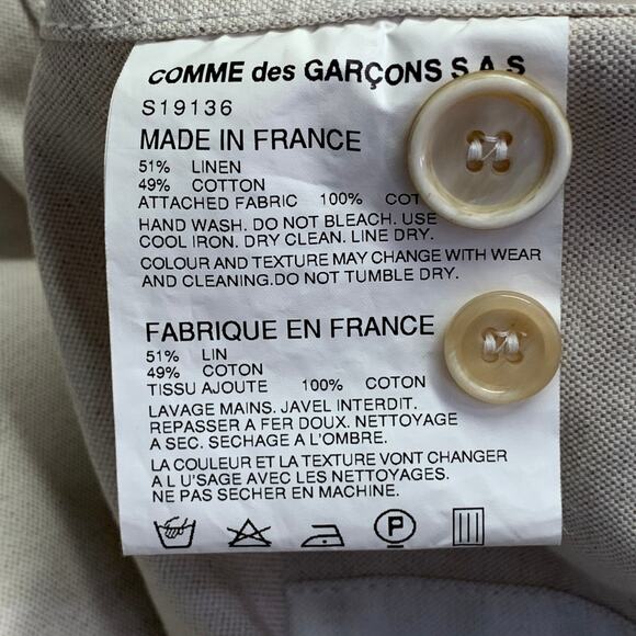 Size M Regular Beige Olive Cotton Linen Notch Lapel Sport Coat - Picture 11 of 11